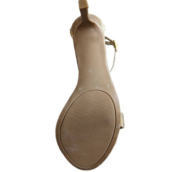 Steve Madden Women's Gold Sparkly Strappy Heels Size 8 - Picture 3 of 5